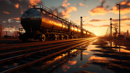 Tank cars with oil.