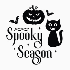 Spooky Season Round sign svg.