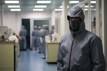 Guard In Background Laboratories . Сoncept Research Difficulties In Guard In Background Laboratories, Protective Clothing Requirements, Working Hours In Guard In Background Laboratories