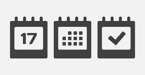 Vector icon page calendar - 17 day, agenda, done