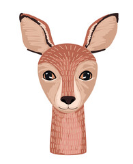 Hand drawn vector deer portrait.