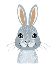 Hand drawn vector rabbit portrait.