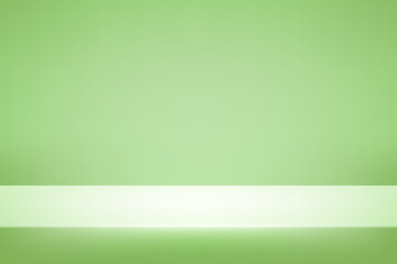 Fototapeta premium Green studio room background. Template mock up for display of product. Business backdrop. Vector illustration.