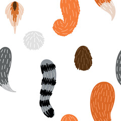 Vector seamless pattern with animal tales.