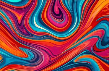 Abstract Colorful Fluid, Highly-textured, High-quality Details Background