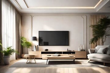 modern living room with fireplace