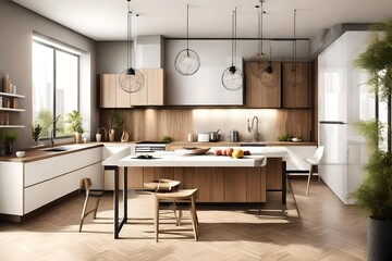 Fototapeta premium modern kitchen in house