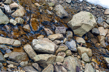 Rocky mountain river in the Carpathians
