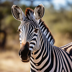 Fototapeta na wymiar Vibrant Color Professional Zebra Photography Captured with Canon L Series Lens
