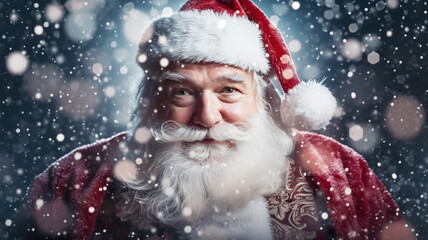 Christmas background with Santa Claus, Generative ai