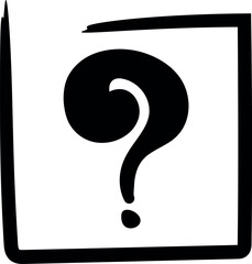 Ask symbol. Question mark icon. Question mark with square border simple black style symbol sign. vector illustration.