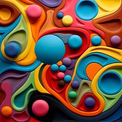 Colourful circles of paper geometric background