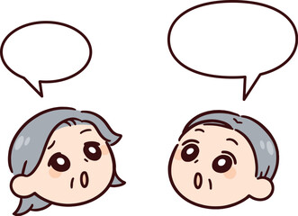 老夫婦とフキダシ