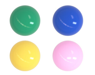 Pack of New Year icons Christmas toys colorful balls. The concept traditional holiday decoration, a sign of winter, a symbol of the unique beauty of the new year. 3d render illustration