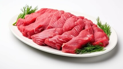 Raw tuna meat. Generative AI technology.	

