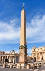 Egyptian obelisk on St Peter's square in Vatican, Rome, Italy
