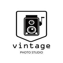 Camera illustration related to photo studio logo,