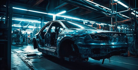 Fototapeta premium Electric Cars: Pioneering the Future of Manufacturing
