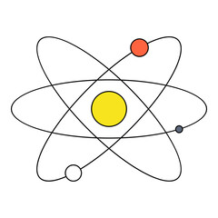 Nuclear structure simple element flat vector collection illustration chemistry science technology atom neuron proton molecule
