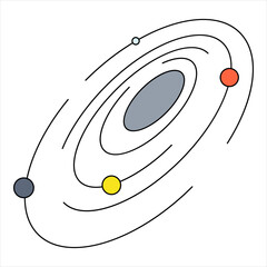Galaxy Milky Way simple element flat vector collection illustration space cosmic astronaut theme black hole