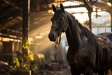 portrait at black horse