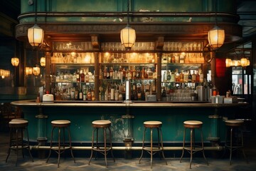 Fototapeta na wymiar interior of a bar in a restaurant