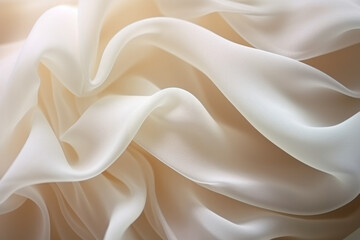 Obraz premium Captivating Elegance: A Mesmerizing Close-Up of Delicate, Ruffled Silk Unveiling its Exquisite, Intricate Patterns and Subtle Beauty in a Visual Feast of Flowing, Soft Textures.