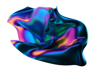 Abstract iridescent shape, 3d render