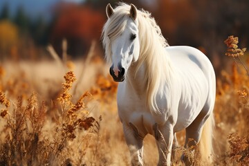portrait of a  white horse