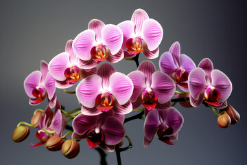 beautiful orchid flowers white background