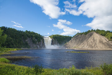 Beautiful view of Montmorency Waterfall in Canada
