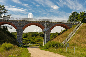 Fototapeta premium Historic railway viaduct near Glaznoty in Poland