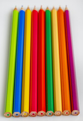 Colorful wooden crayons, pencils