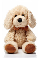 A cute stuffed animal toy isolated on a white background - Puppy