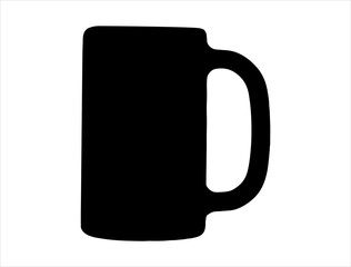 Beer mug silhouette vector art white background