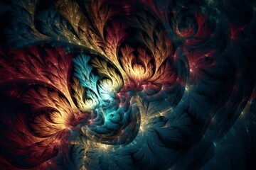 Colorful abstract fractal design with self-similar patterns. Perfect for cell phone wallpapers. Generative AI