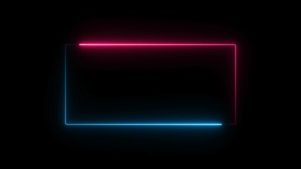 Fototapeta premium abstract glowing neon rectangle frame illustration background 4k