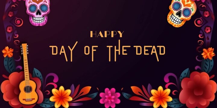 Day Of The Dead Dia De Muertos Celebration background 