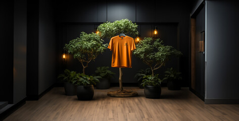 Photo of an orange tree with three T-shirts hang tree hd wallpaper - obrazy, fototapety, plakaty