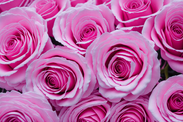 Pink roses background, AI Generative illustratiob