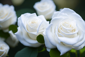 white rose flowers (close up shot) 100 mm shot with bokeh background, AI Generative illustratiob