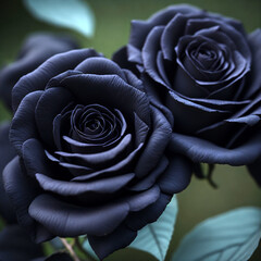 black rose flowers (close up shot) 100 mm shot with bokeh background, AI Generative illustratiob