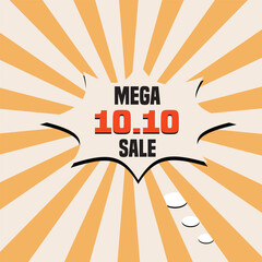 10.10 Shopping day Poster or banner. 10.10 Maga sale banner template design for social media and website.