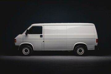 White van on a plain background. Generative AI