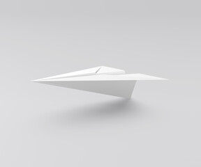 3d Paper plane isolated on grey background 3d illustration. - 647216928