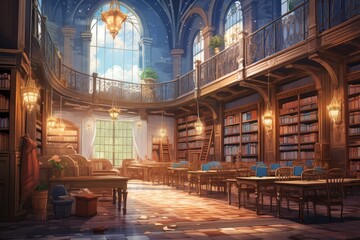 Fototapeta na wymiar Mystical Grand Library