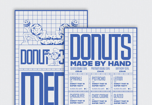 Illustrative Donut Food Menu
