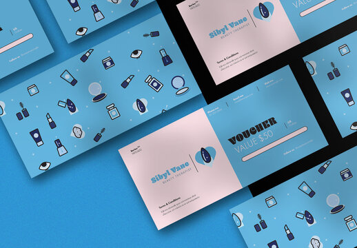 Blue Salon Voucher with Illustration