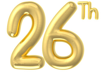 happy anniversary number gold render