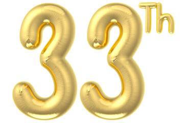 happy anniversary number gold render